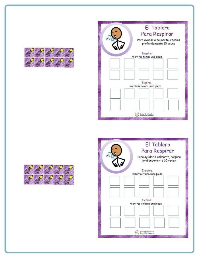 Recurso para el Tablero de Respiración - 10 respiraciónes (Resource for Breathing Board - 10 breaths)