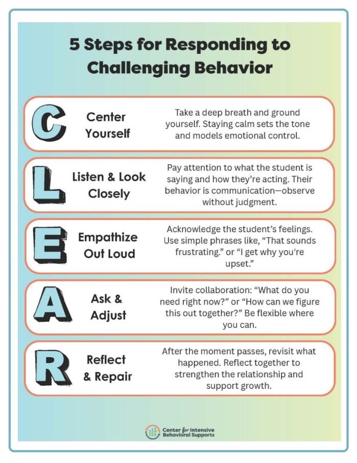 Resource for 5 Steps for Responding to Challenging Behavior 