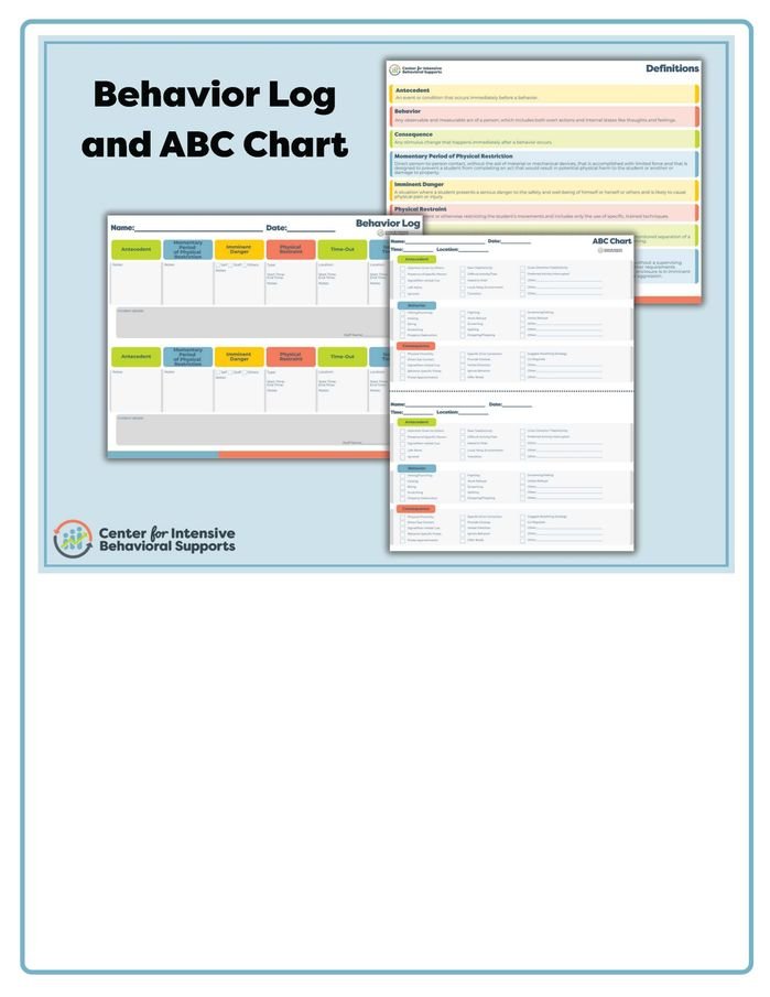 Resource for Behavior Log and ABC Chart